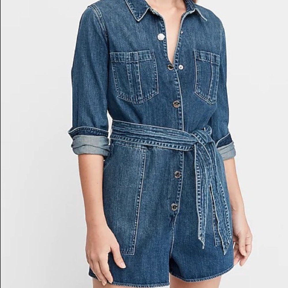 Denim Utility Romper (Express) - M